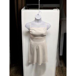 Danielle Bernstein Womens 4 Ivory Mini Slip Dress Backless Balletcore Coquette